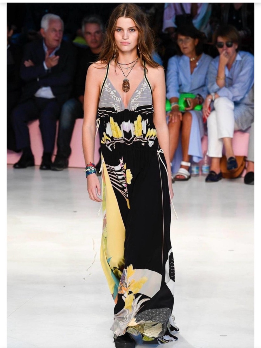 Etro Open-Back Floral-Print Silk-Crepe Maxi Dress 2019 Runway collection